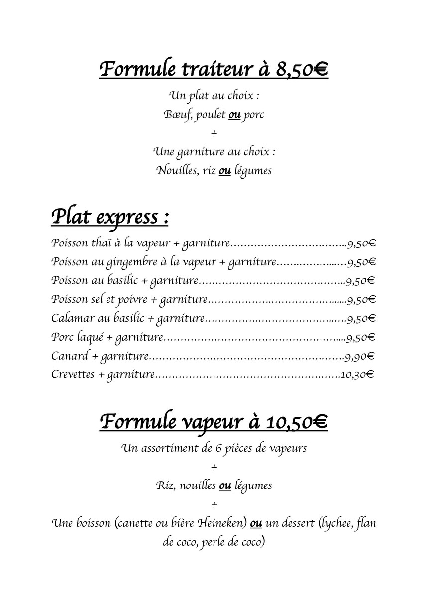 Palais d'Orléans menu 1