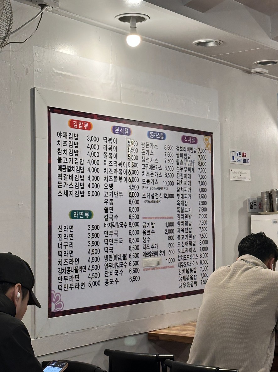 Gimbap Cheonguk Sucursal Universidad Nacional de Seúl menu 1