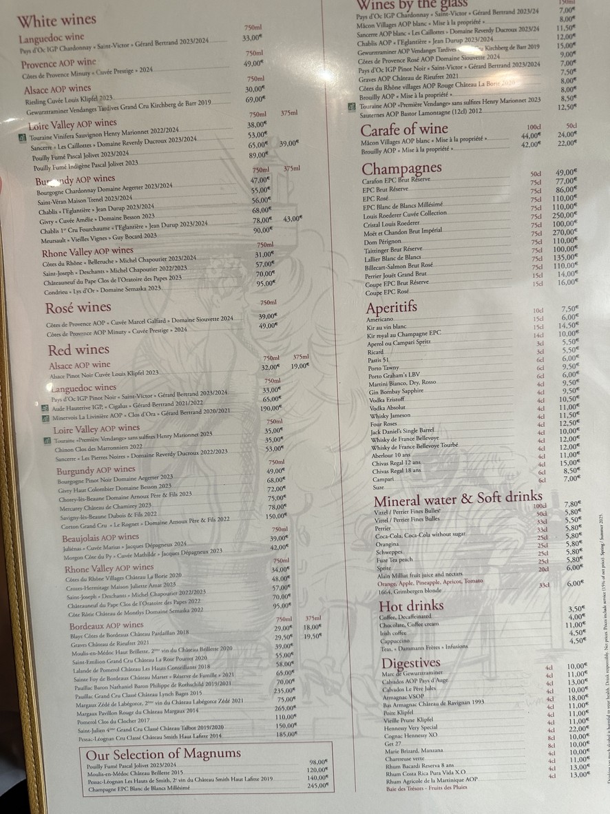 Le Sébillon menu 2