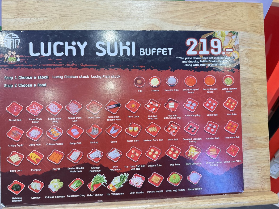 Lucky Suki sucursal Makro Wang Hin menu 3