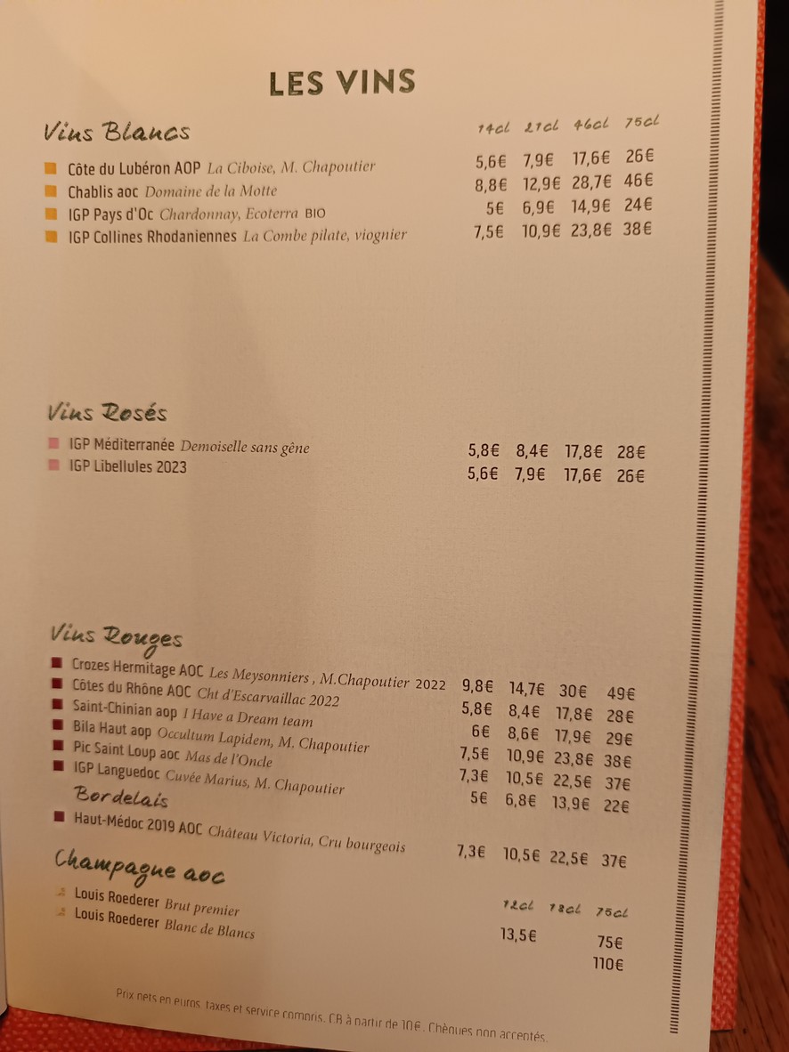 Le Grand Comptoir d'Anvers menu 2