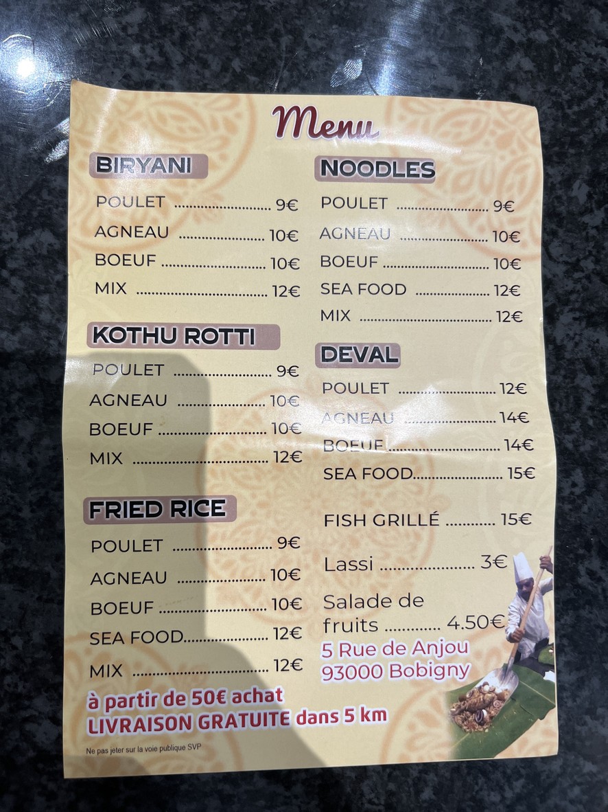 New Ravana Restaurant menu 4