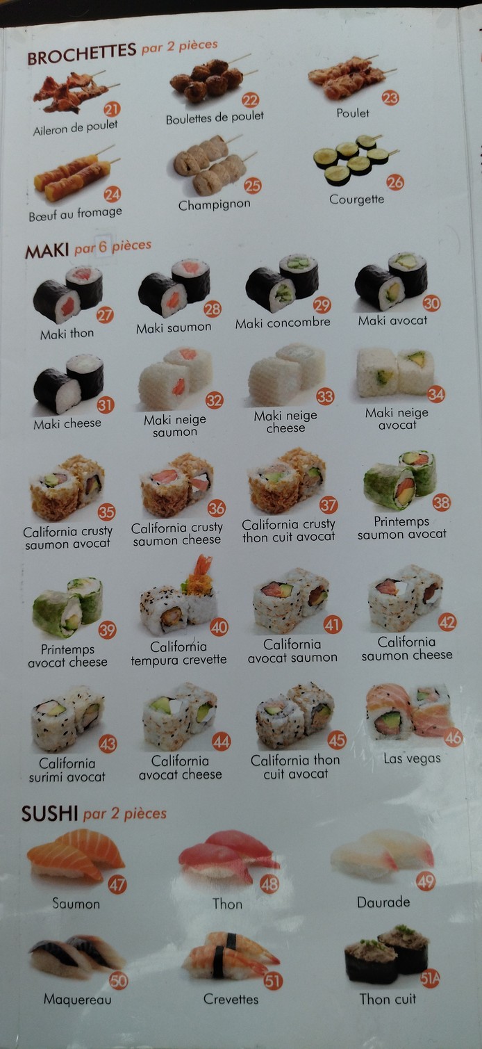 Top Sushi menu 2