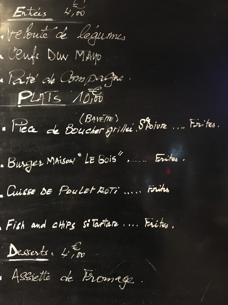 Brasserie Du Bois menu 1