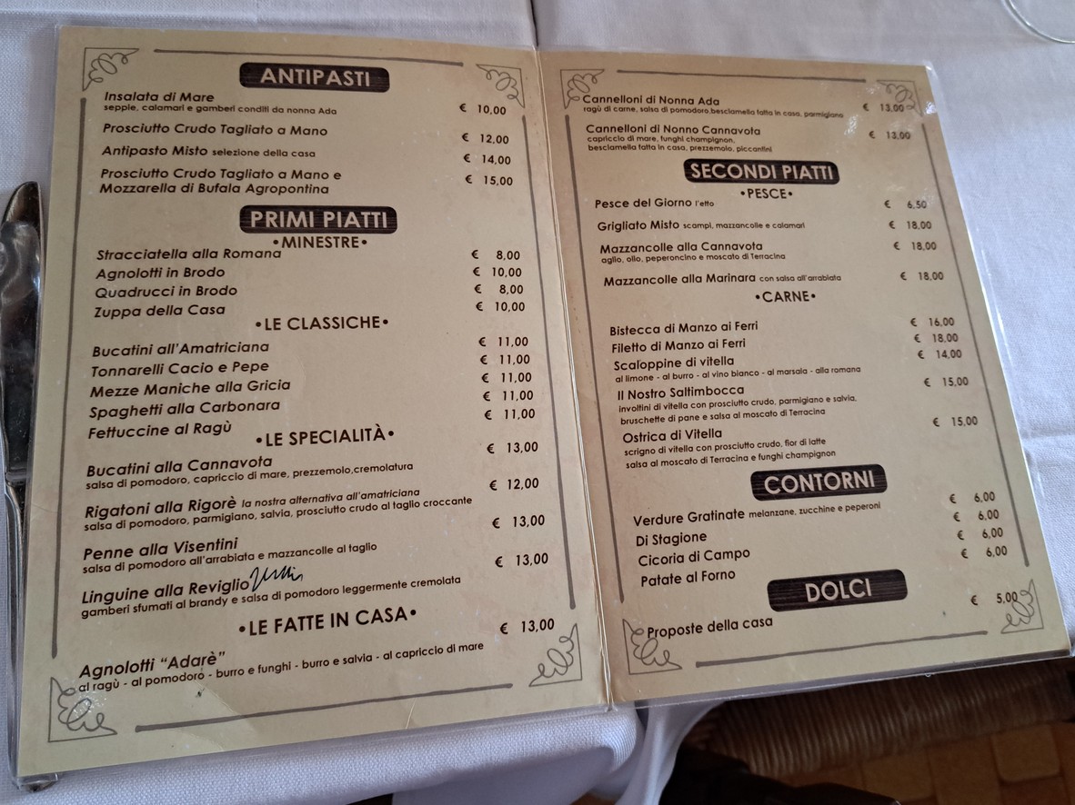 Hosteria Cannavota menu 1