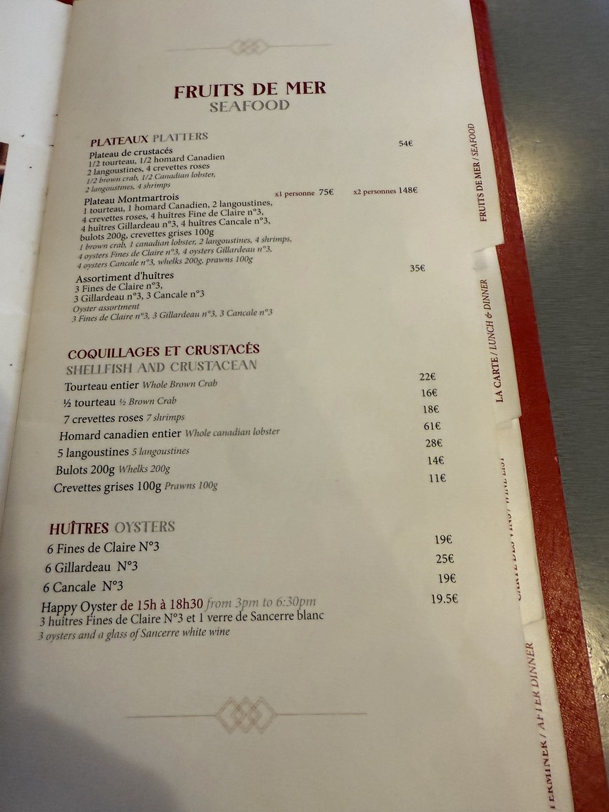 La Mère Catherine menu 2