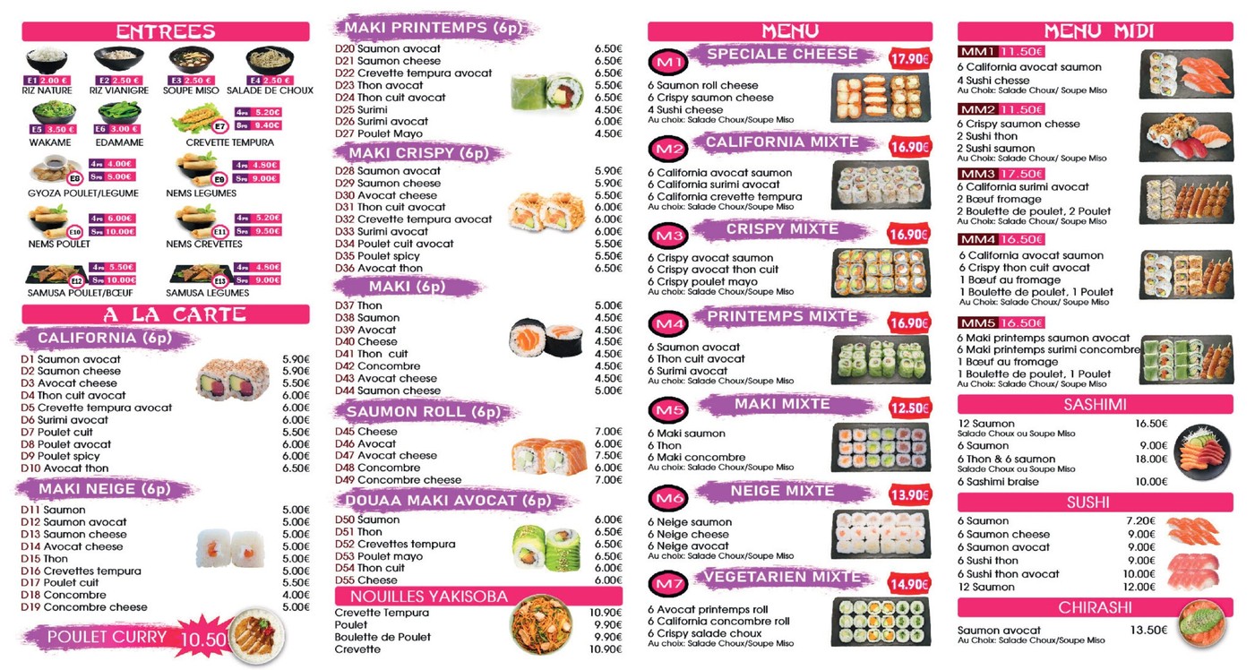 Douaa Sushi menu 2