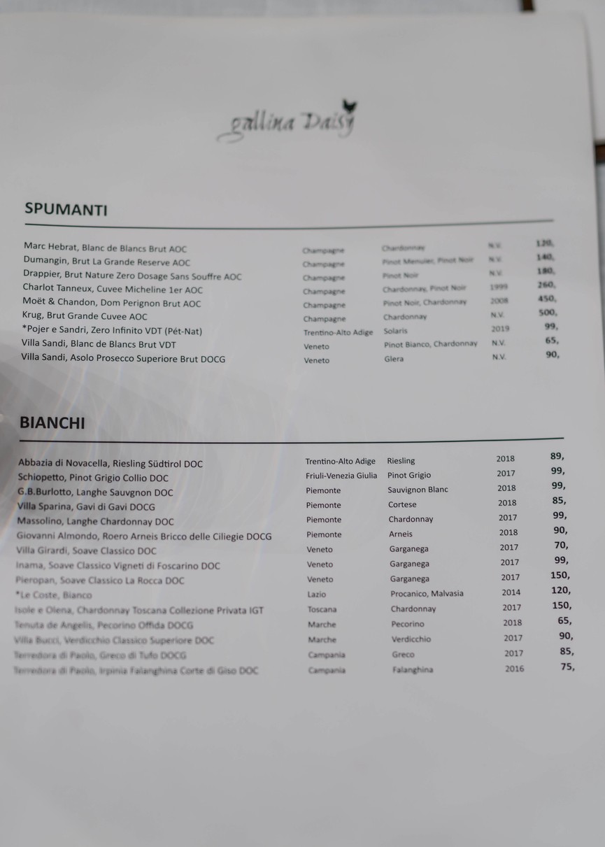 Gallina Daisy menu 6