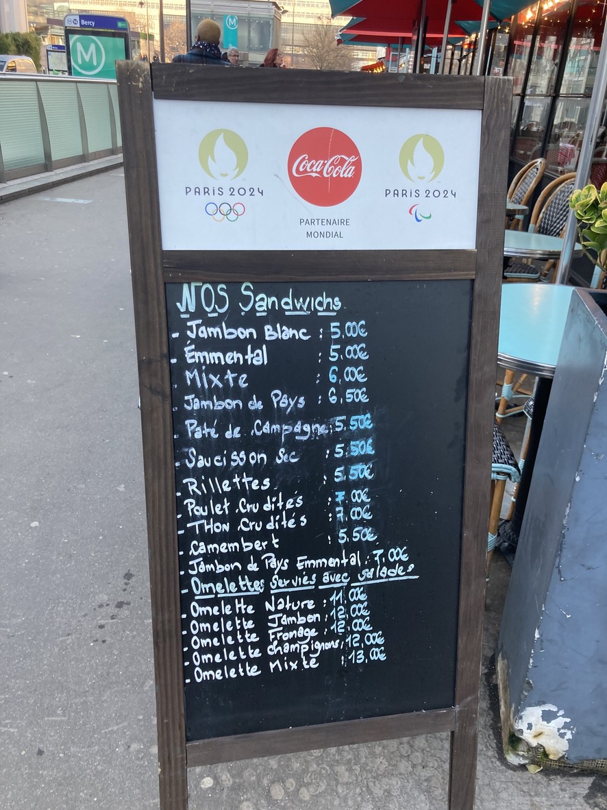 Bistrot du Métro menu 2
