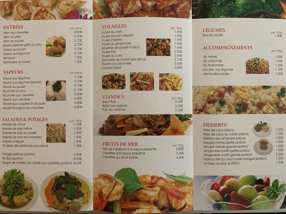 Nouvelles Saveurs menu 1