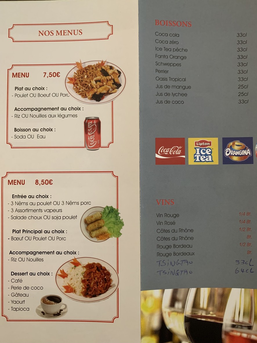 Nouvelles Saveurs menu 2