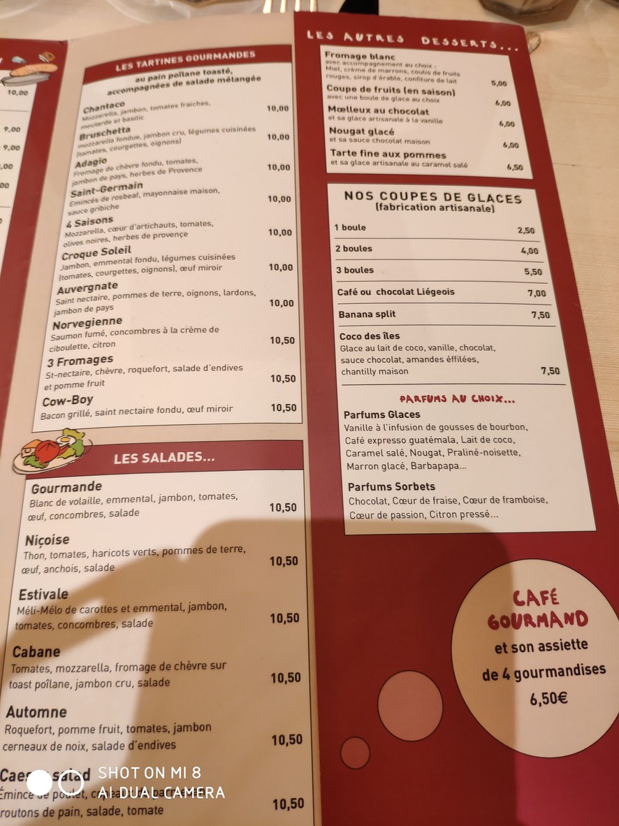 La Cabane Gourmande menu 3