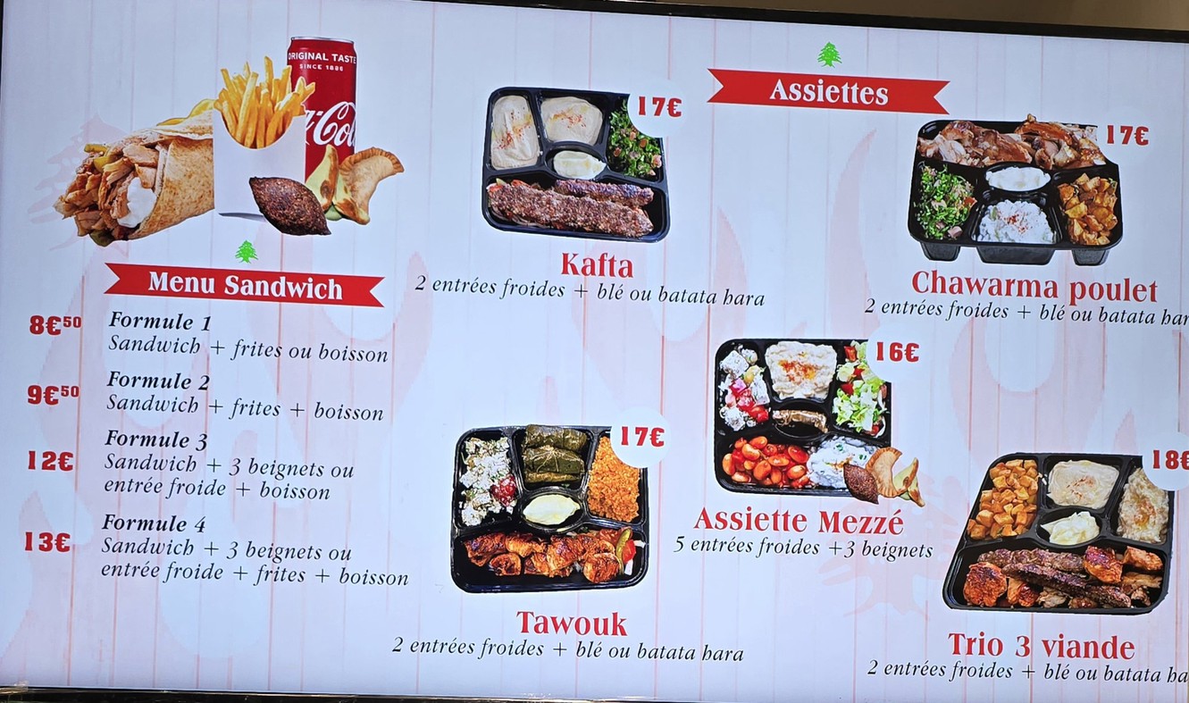 Fleur du Liban menu 2