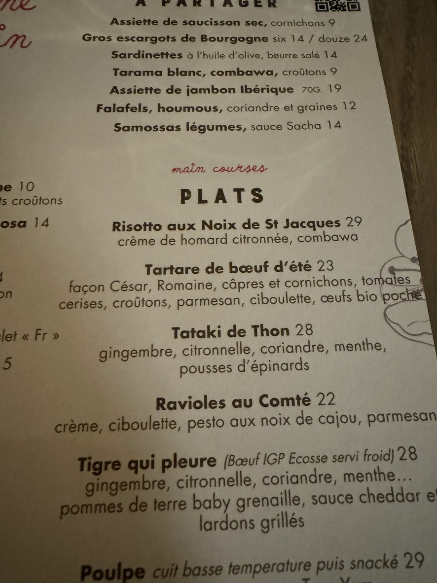La Cantine de Quentin menu 2