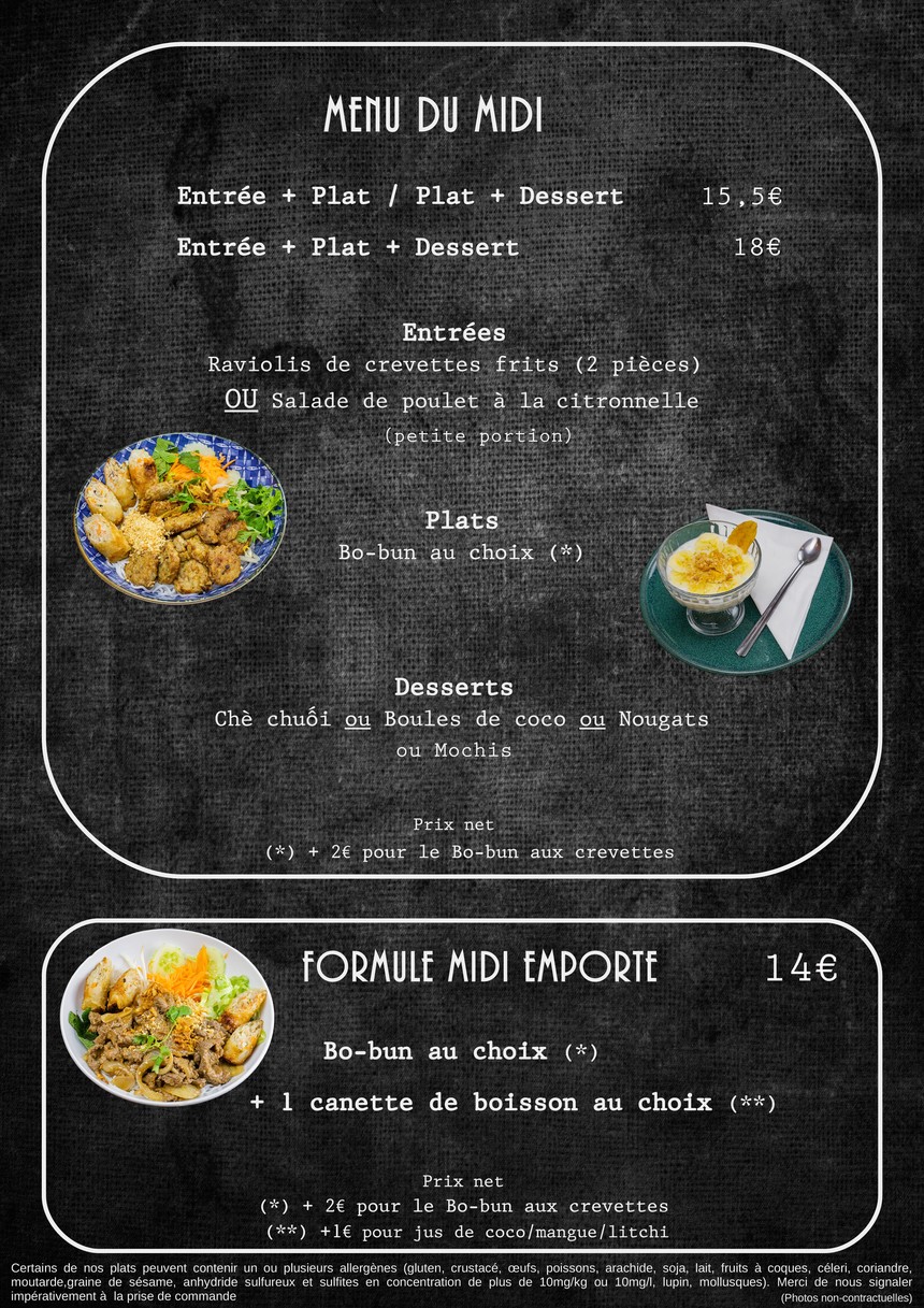 Bo-bun 2 go menu 2