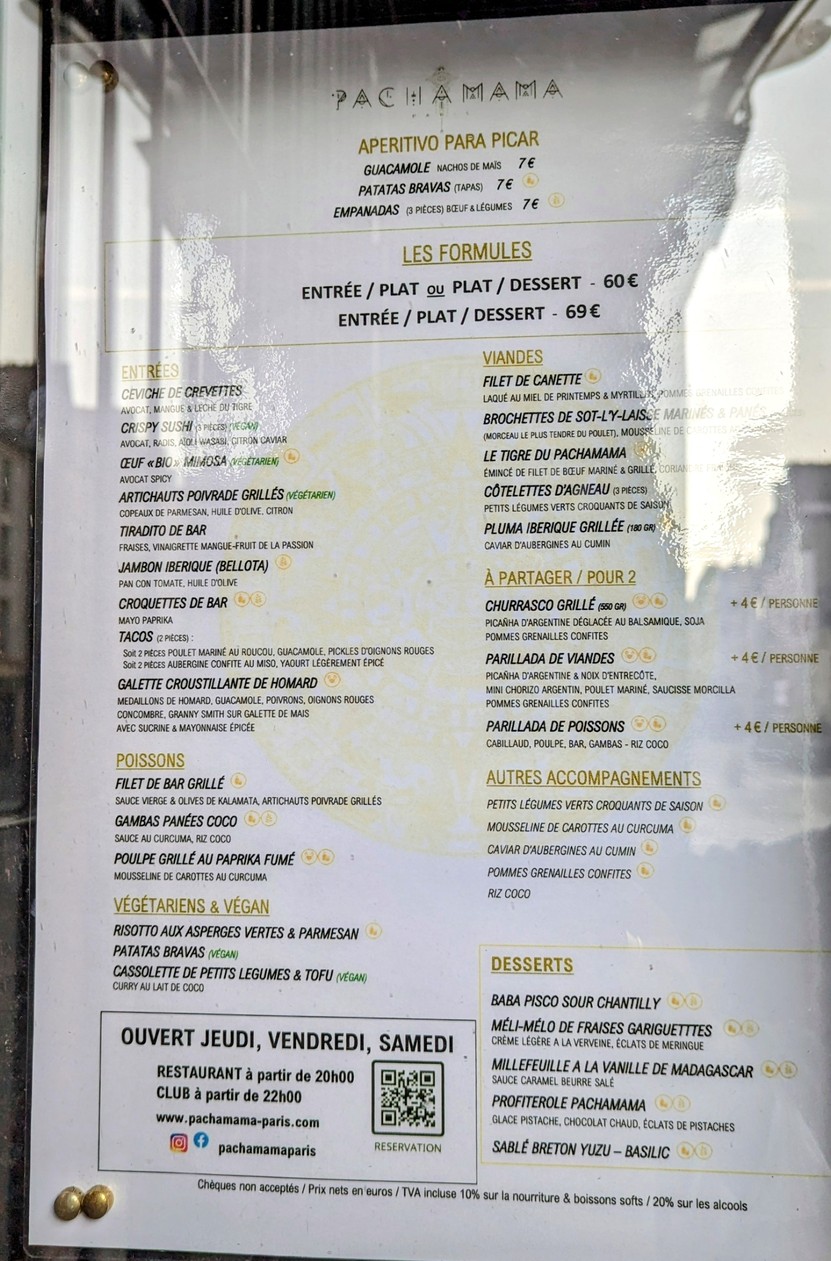 Pachamama menu 1