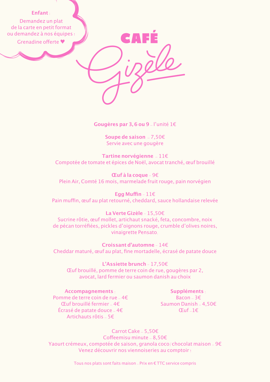 Café Gizèle menu 2