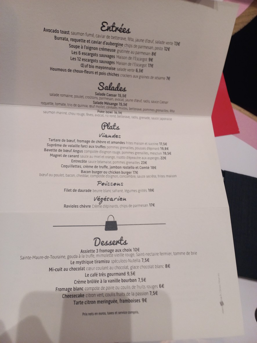 Nenette menu 1