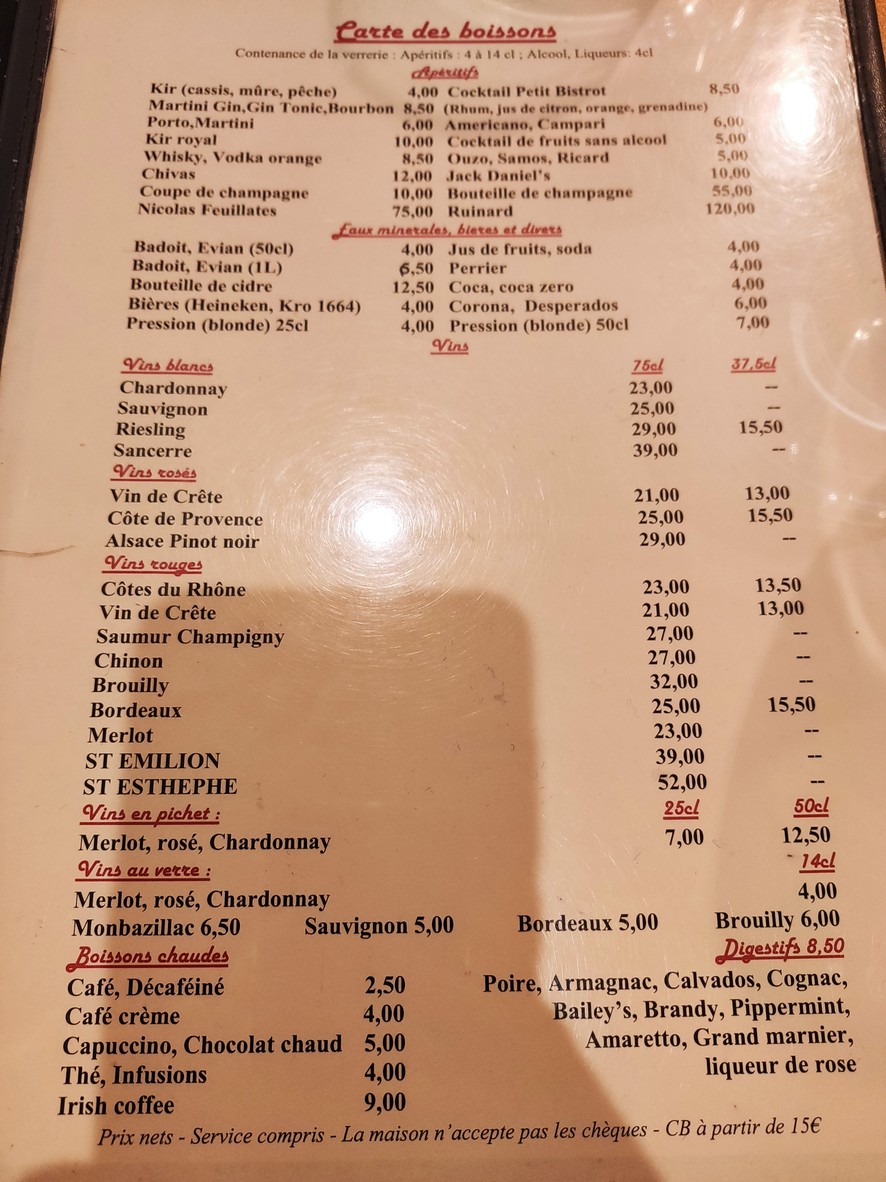 Au Petit Bistrot menu 3