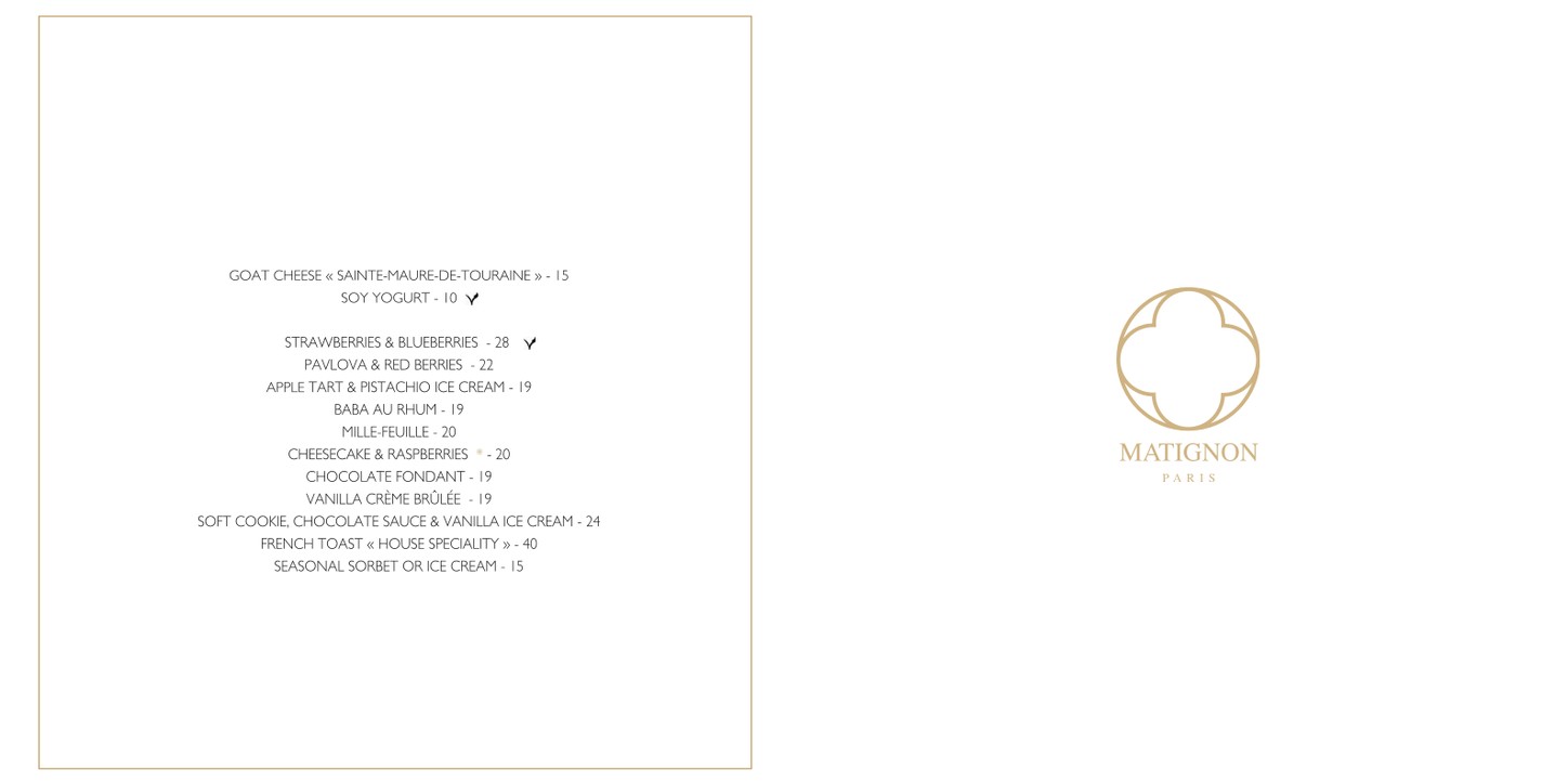 Matignon menu 2