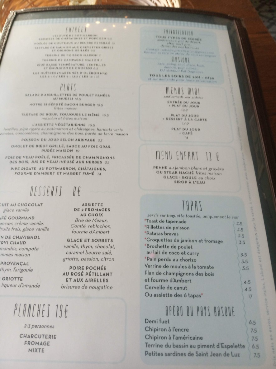 BB RESTAURANT menu 1