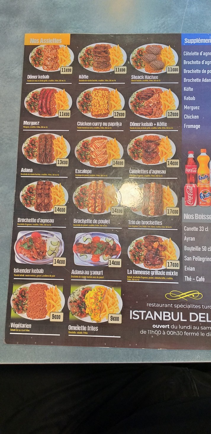 Istanbul Delices menu 1