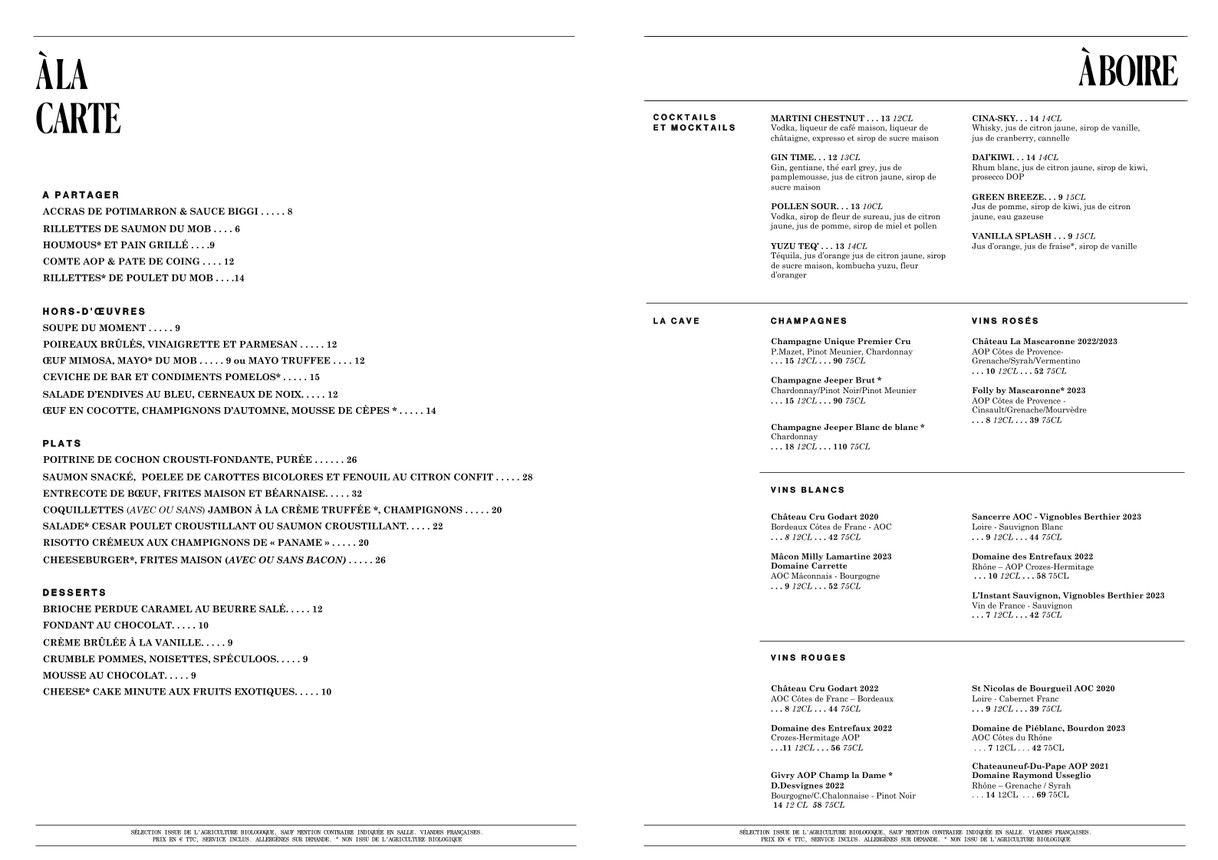 Feuille de Chou menu 2