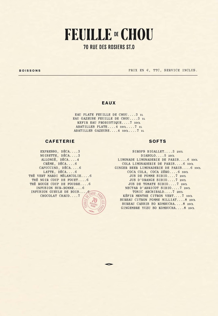 Feuille de Chou menu 3