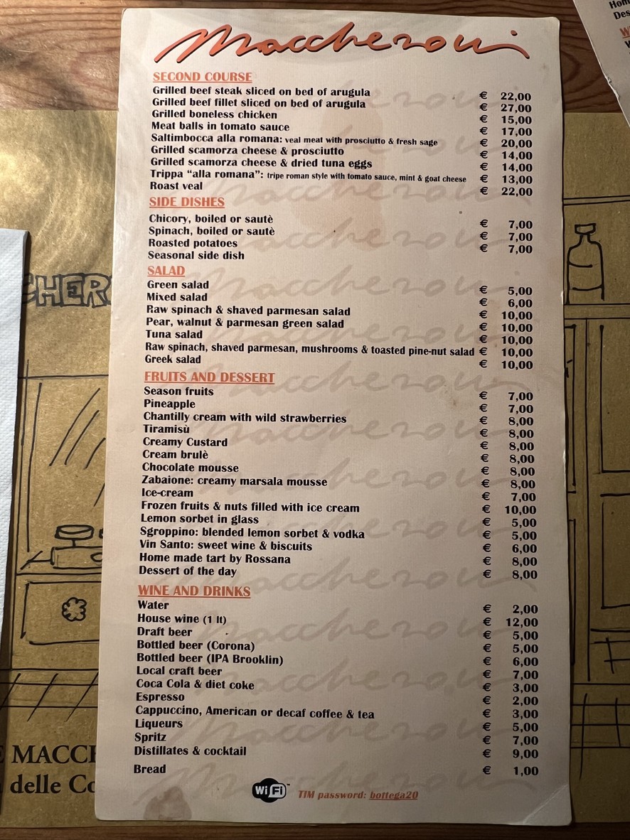 Maccheroni menu 2