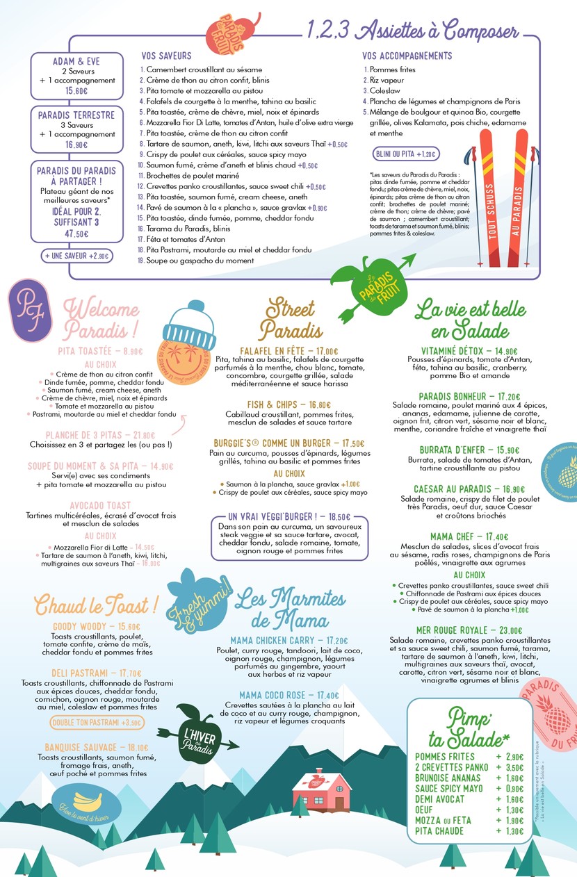 Le Paradis du Fruit - Bercy Village menu 1