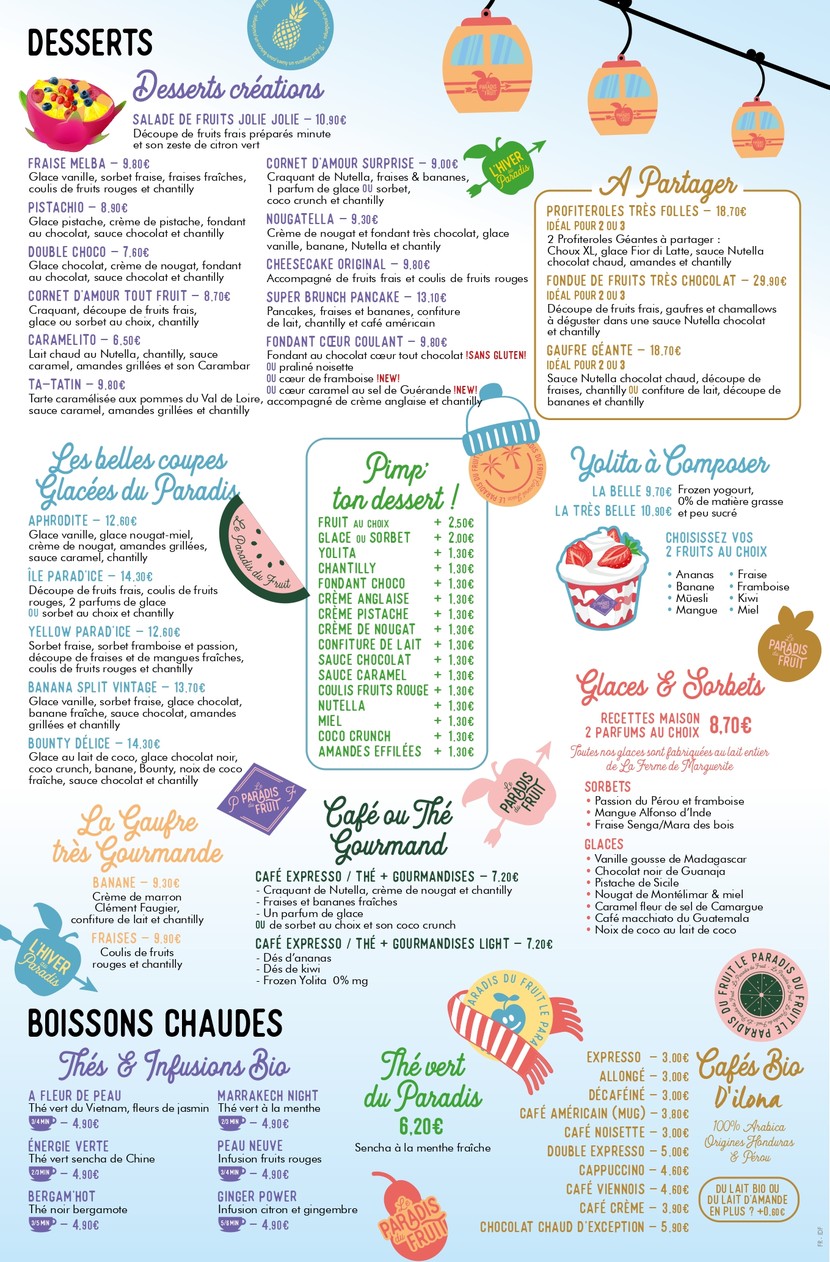 Le Paradis du Fruit - Bercy Village menu 2