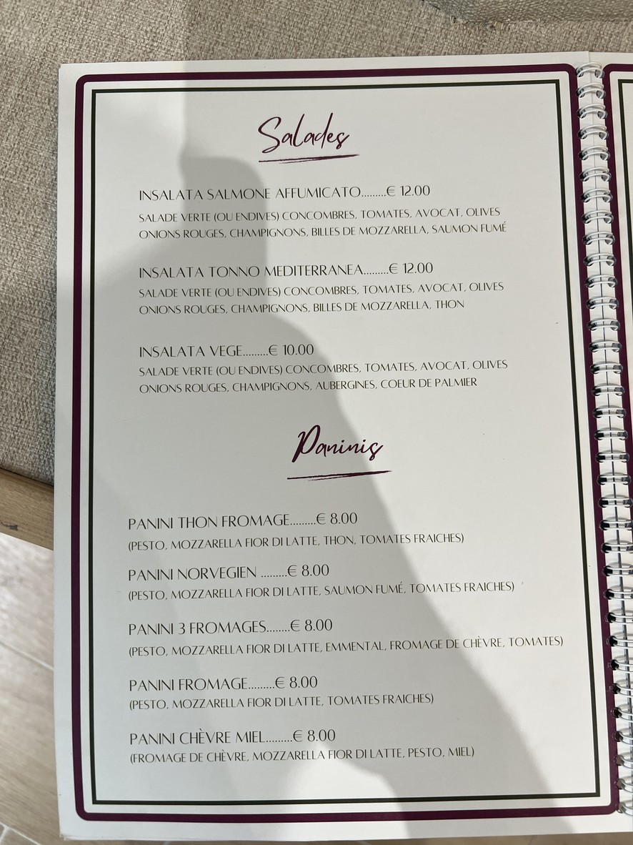 NapoliBen menu 2