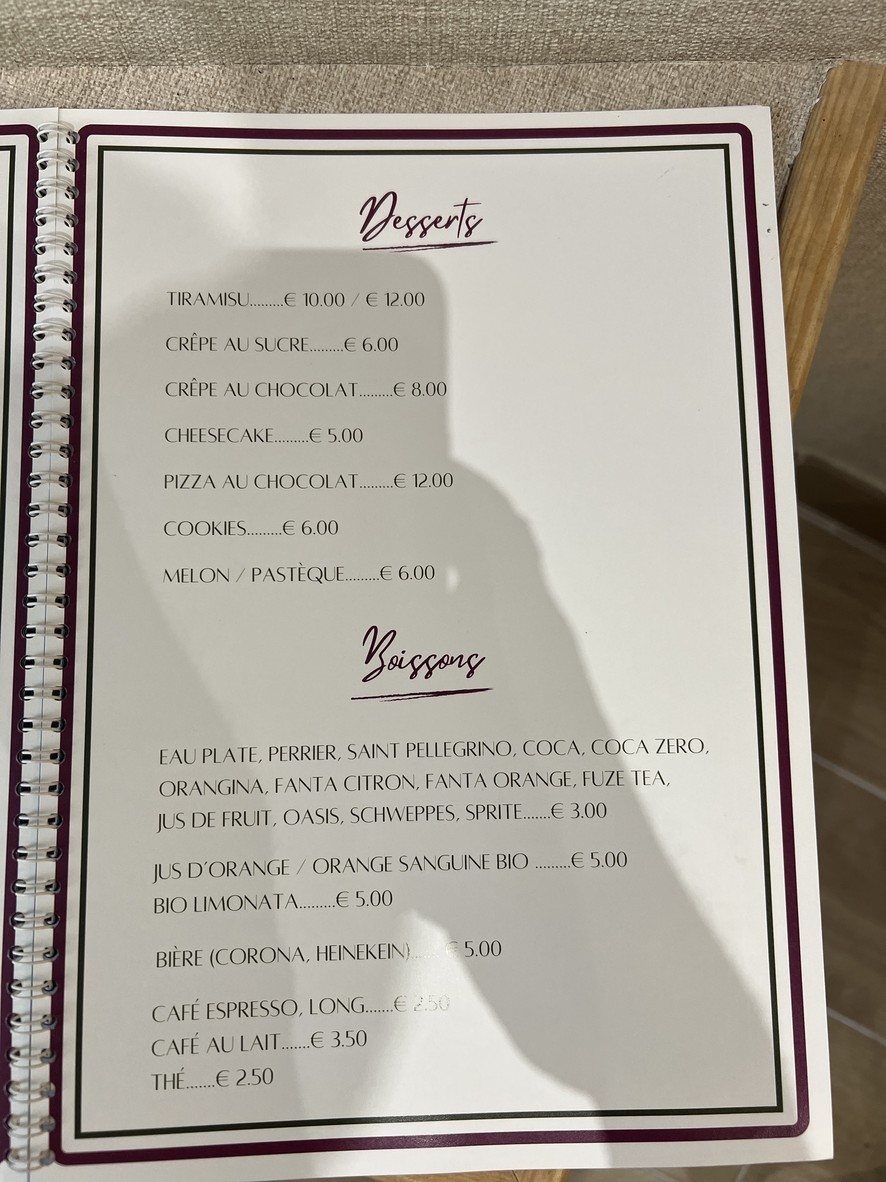 NapoliBen menu 4