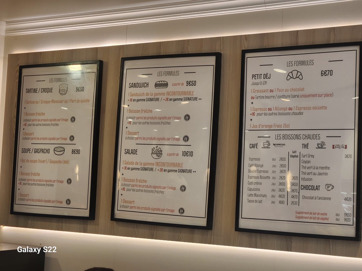 Carton Paris menu 1