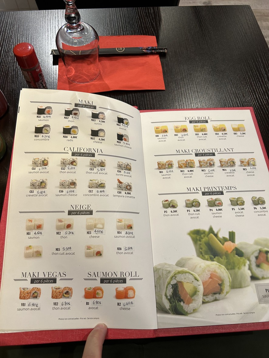 TOKAIDO menu 2