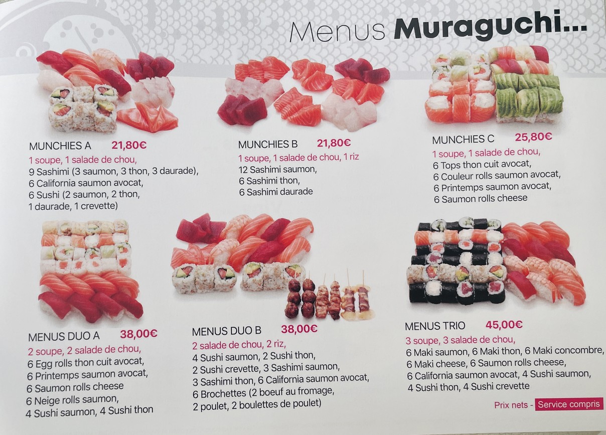 Sushi Muraguchi menu 1