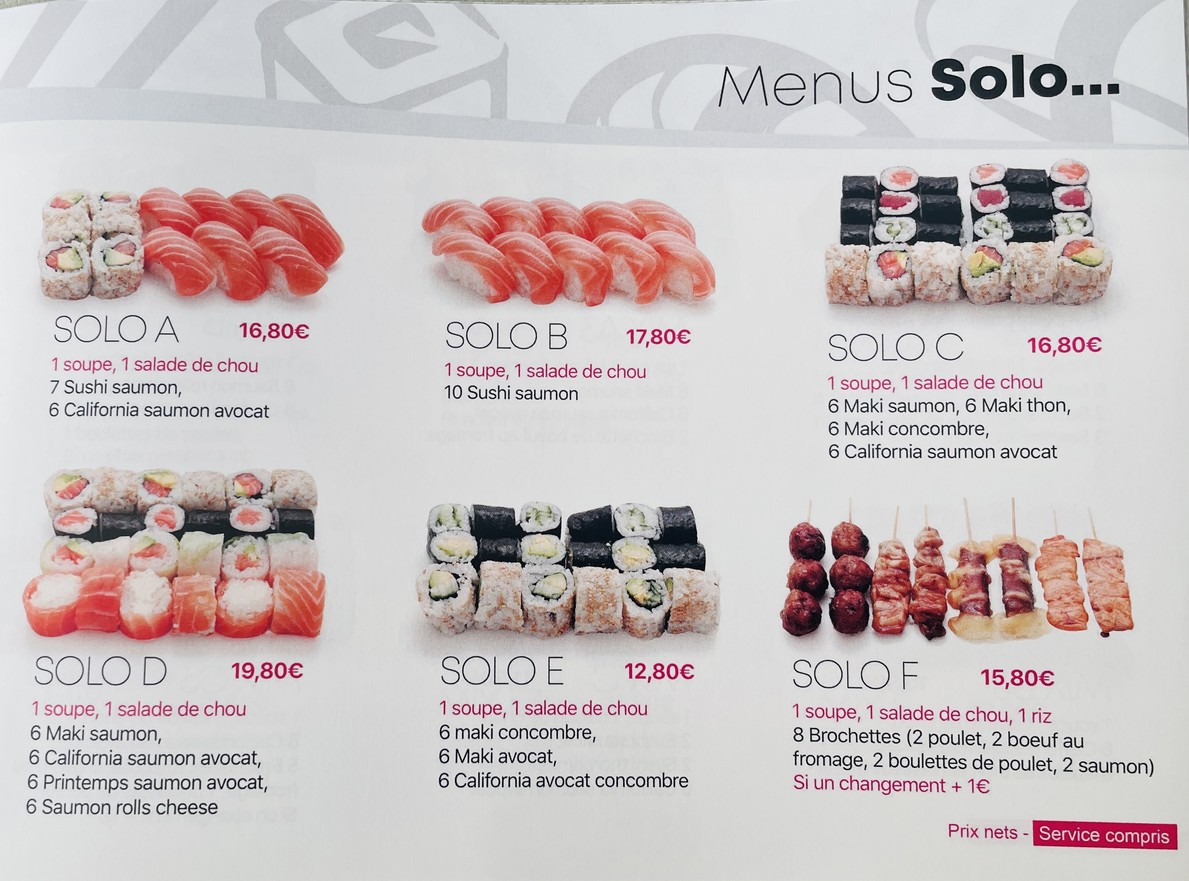 Sushi Muraguchi menu 2