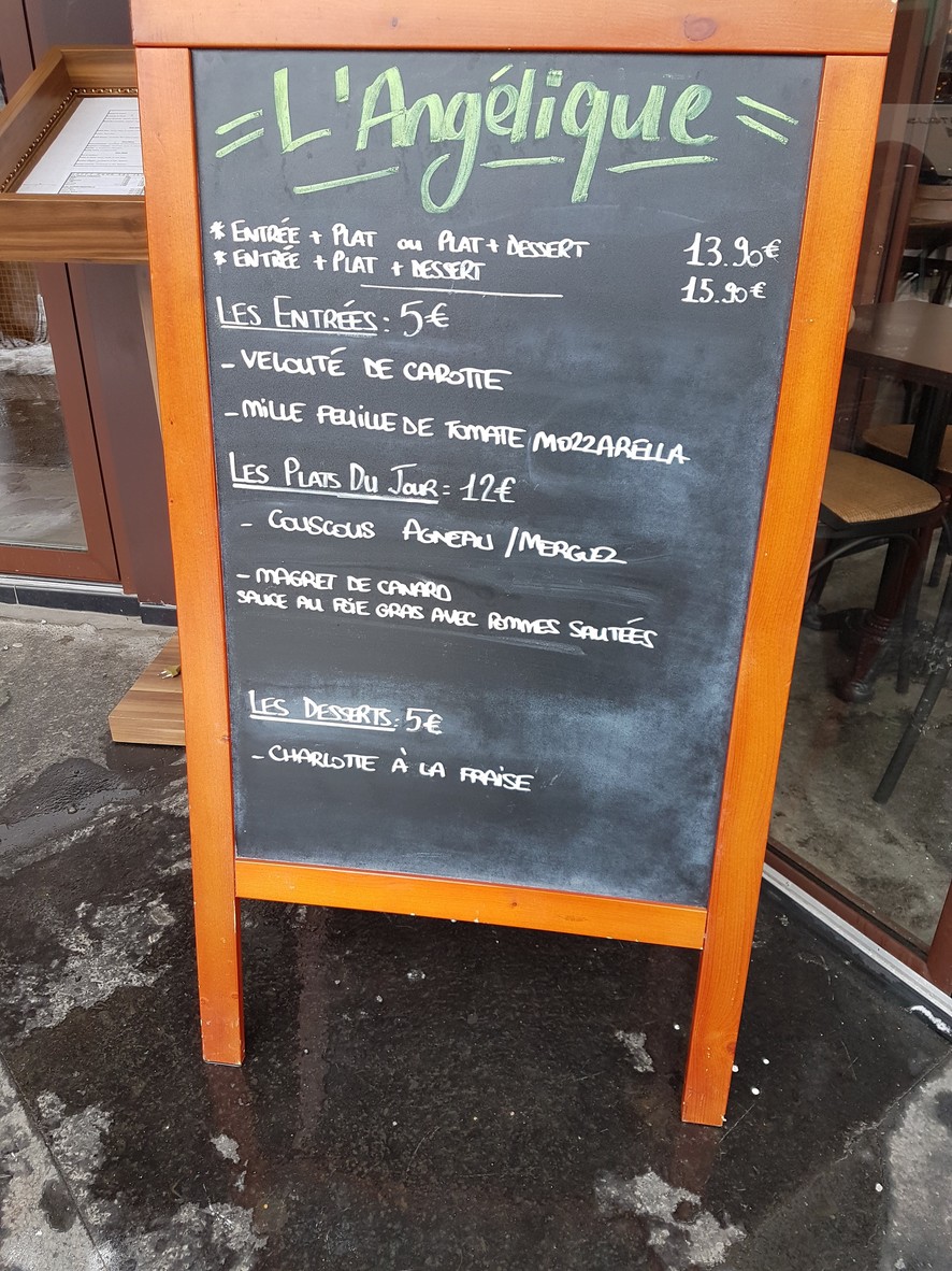 L'angélique menu 1