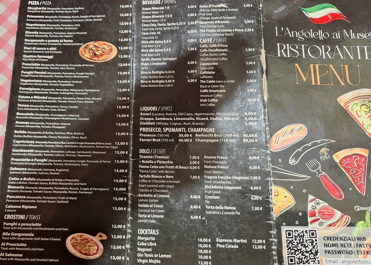 L'Angoletto ai Musei menu 4