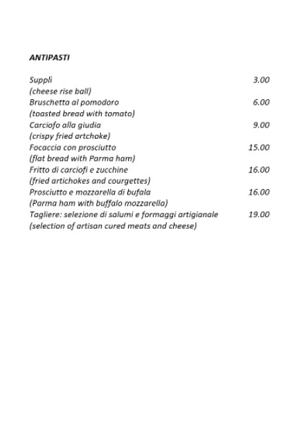 Osteria Le Streghe dal 1920 menu 1