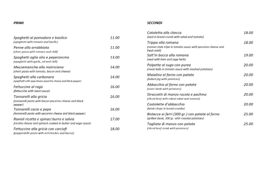 Osteria Le Streghe dal 1920 menu 2
