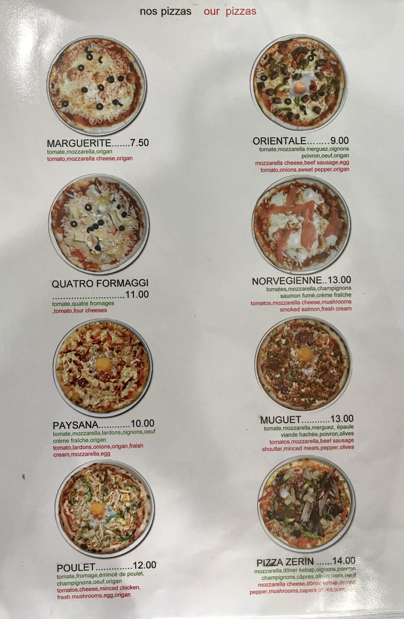Restaurant ZERIN menu 2