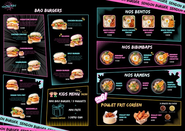 SENDOH BURGER Montreuil-Street Food Coréen & Japonais