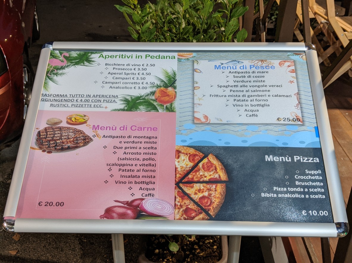 Bar Pizzeria Rosticceria Tavola Calda Gerani Roma menu 1