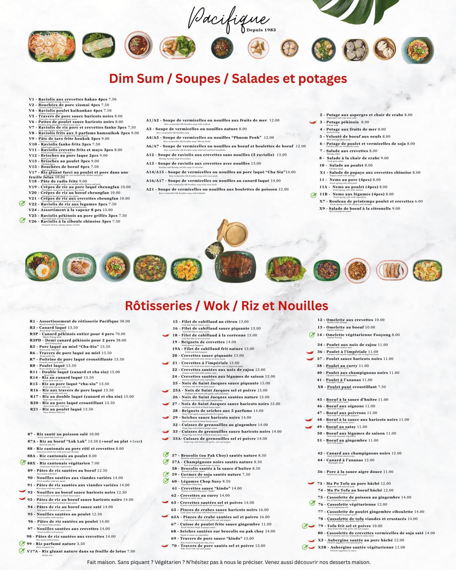 Pacifique menu 1