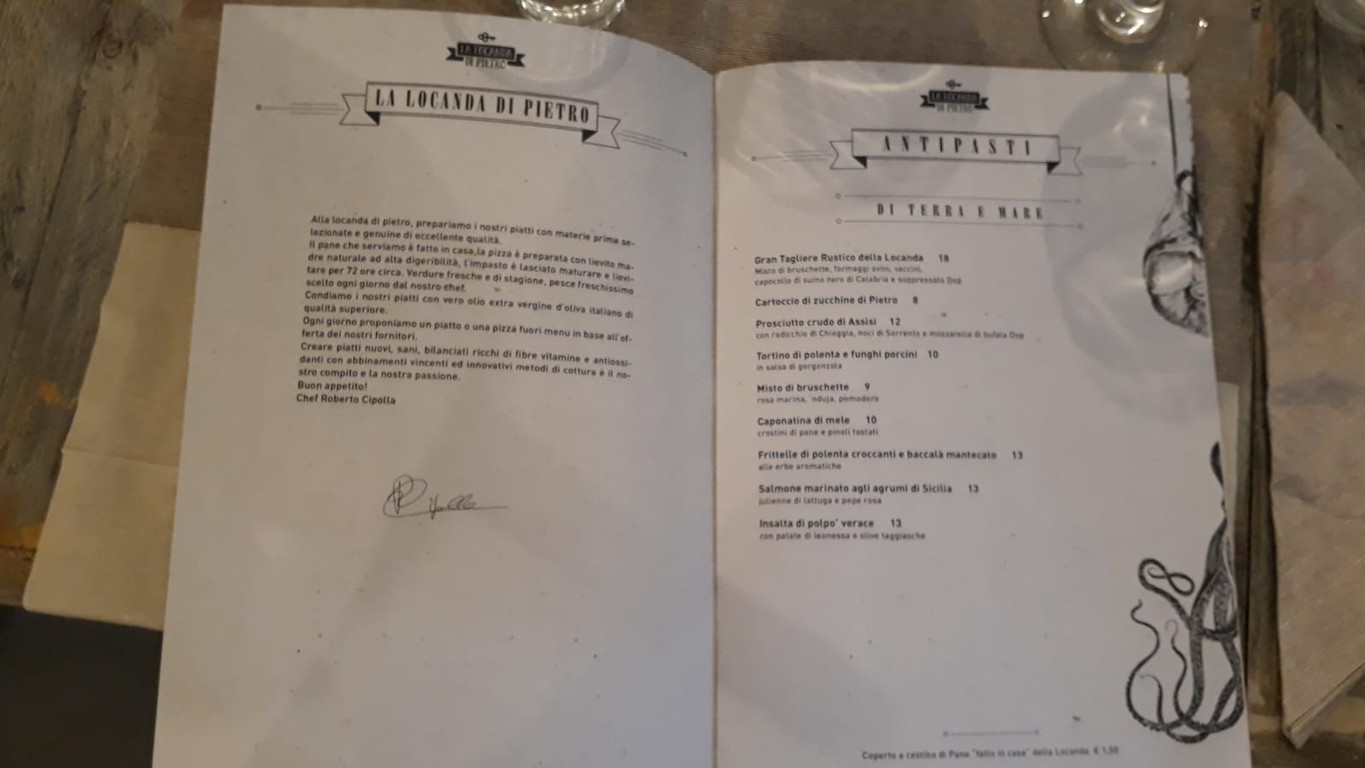 La Locanda di Pietro menu 1