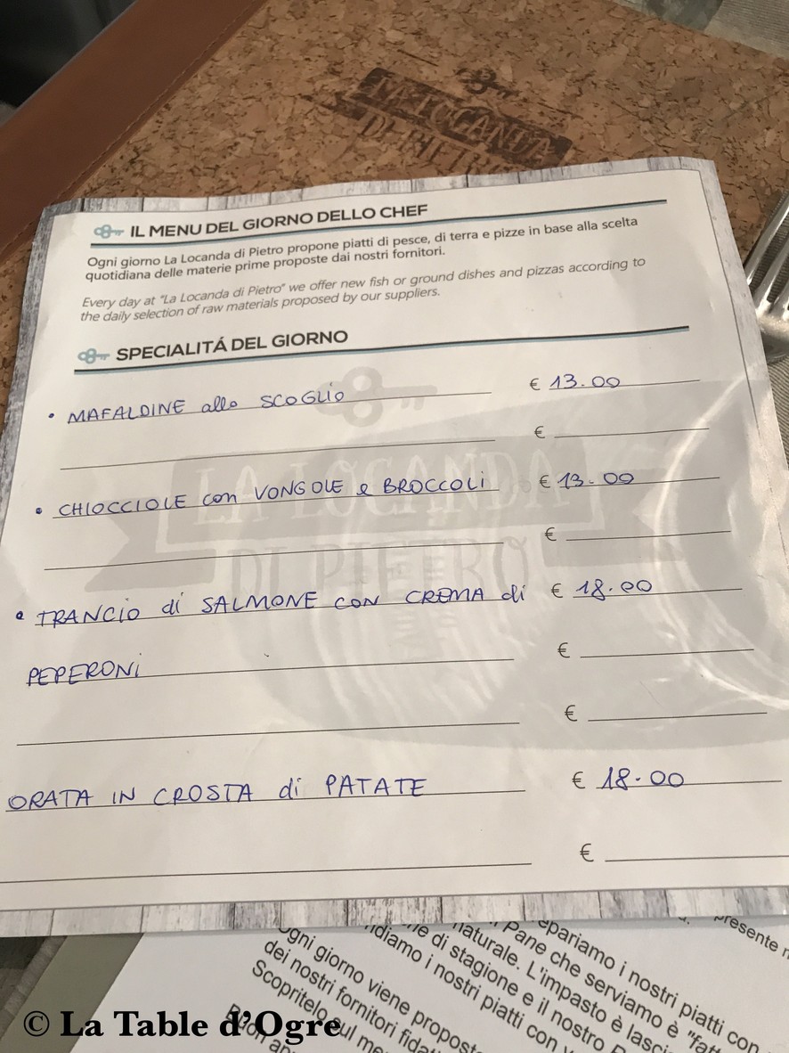 La Locanda di Pietro menu 5