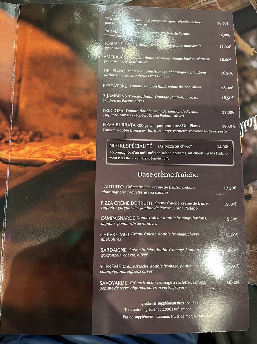 Del Piano 披萨 menu 2