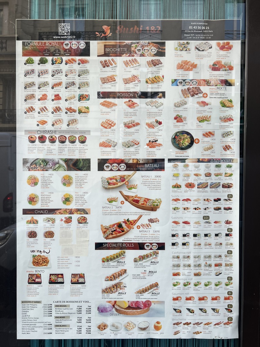 Sushi 1&2 menu 2