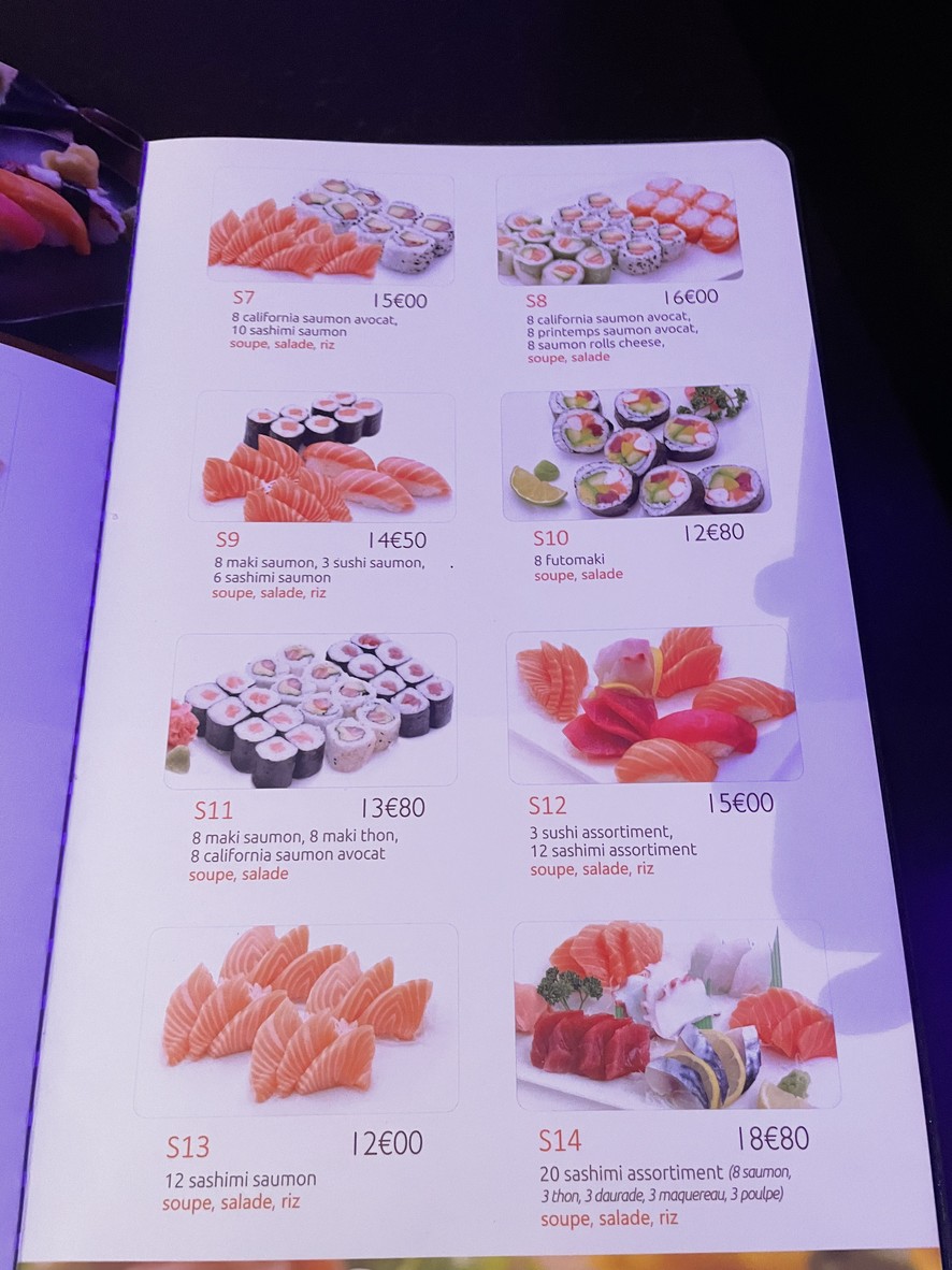 Sushi 1&2 menu 3